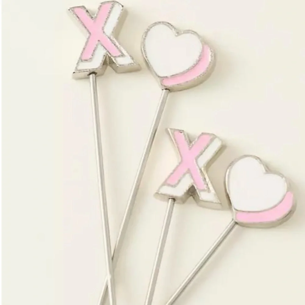 Anthropologie Valentine's Day Cocktail Picks, Set of 4 New